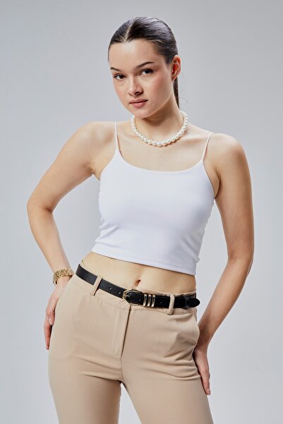 Livize Hakiki Deri 3 Köprülü Sarı Toka Kadın Kemeri 2,5cm