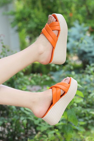 kajal ayakkabı Fsn 010 Cross Strap Padded Sandals