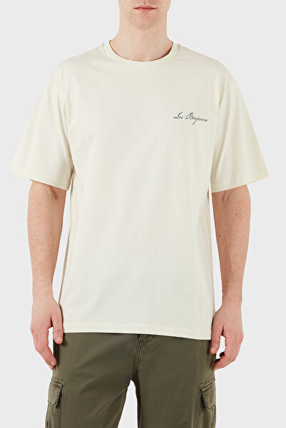 LES BENJAMINS Ανδρικό μπλουζάκι με στάμπα, χαλαρή εφαρμογή, βαμβακερό λαιμόκοψη T SHIRT LB25SSUNLMUTS