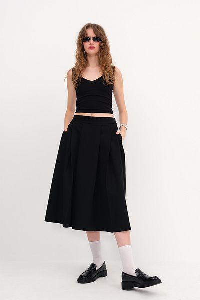 Addax Pleated Midi Skirt E13921