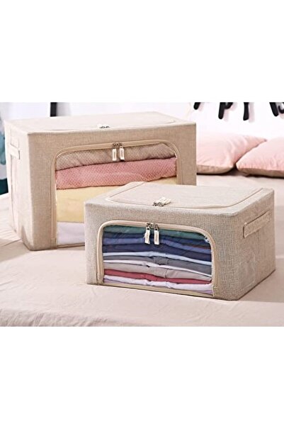 Bibilel Foldable storage box, Flippy, With zipper, 66 L, Textile, 50x40x33 cm, Metal frame, Support B