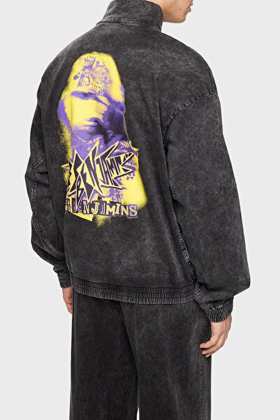 LES BENJAMINS Бавовняний Regular Fit Прямий комір З логотипом Джинсовий светр Чоловічий SWEAT LB24FWEAPMUTT