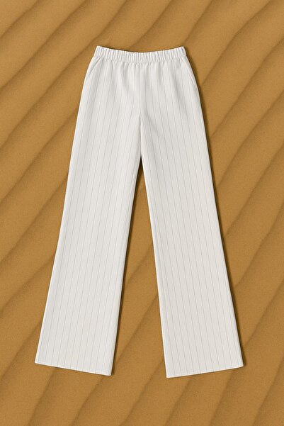 HAKKE PANTALONI Palazzo cu dungi cu buzunare