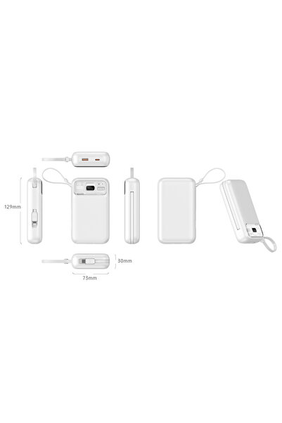 Nettech NT-PW34 20W + 15W PD 15W 10000 MAh Taşınabilir Powerbank (Beyaz)