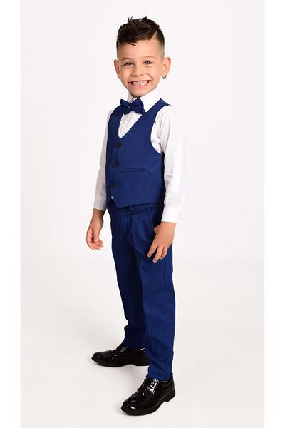 Mnk Boy's Suit with Vest 0272 Navy Blue