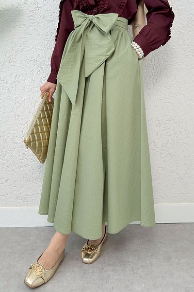Salih Çelebi Μεγάλη Φούστα με Ζώνη 2197 - MINT GREEN