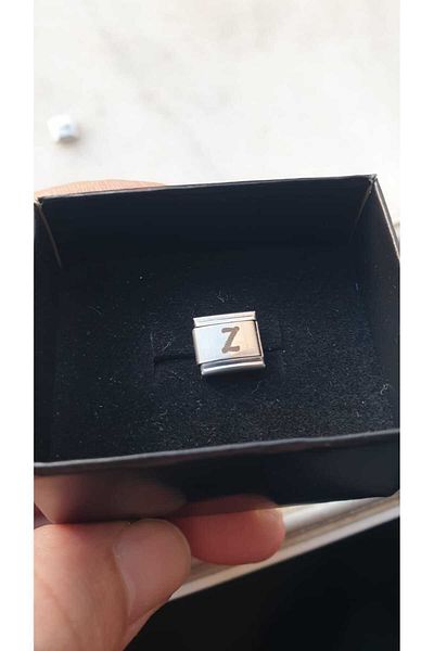 Feride Italian Steel Charm Nomi? Steel Charm Letter Z? I?Si?M Date Initial Letter Written 9 mm Fmaccesori?Es