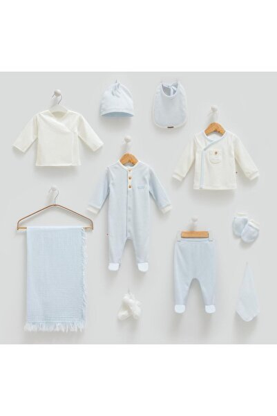 Caramell - Bebenova - Happy Boy %100 Pamuk 10lu Hastane Çıkışı Seti 56-62 Cm