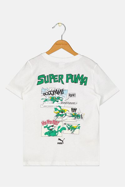 Puma Kids Boy Sportwear Fit Short Sleeves Training T-Shirt, White