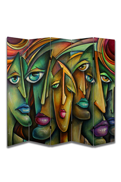 dbsanat Soyut Temalı Özel Tasarım Paravan Room Divider 180 x 200 cm