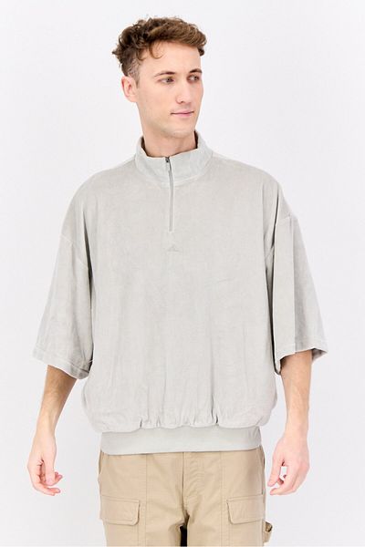 adidas Men Sportswear Fit Long Sleeve Outdoor Sweatshirt, Grey