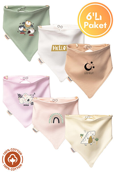 Baby Girl Newborn Combed Cotton Organic Cotton Printed Baby Bib Set of 6
