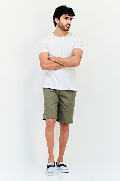 DeFacto Men Plain Chino Shorts, Olive