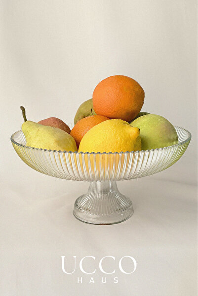 UCCO 25 cm Ayaklı Cam Sunum Kasesi – Salata Meyve Tatlı ve Özel Sunumlar İçin...