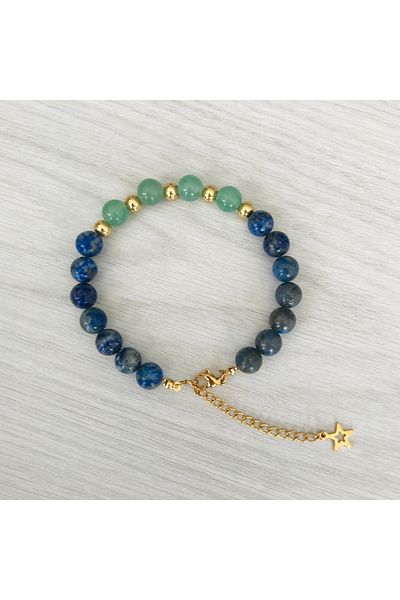 MK tasarım Real Apatite - Aventurine Stone Bracelet (A+ Quality) Mkt2025026