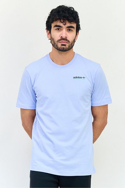 adidas Men Sportswear Fit Short Sleeve Outdoor T Shirt, Light Blue