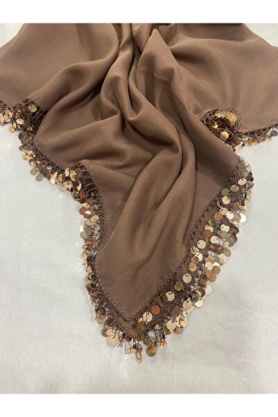 Çiğdem Tuhafiye Tığ Oyası Pullu Karamel 1144 Cenk Yazma 4 Kenar İşlemeli