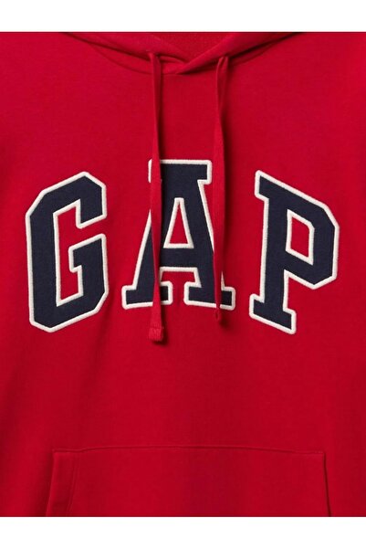 GAP Ανδρικό φούτερ με κουκούλα V-Frch Ft Heritage Logo Po ΚΟΚΚΙΝΟ