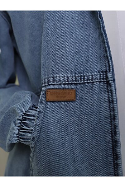 Modamorfo Капюшон з блискавкою, рукави з гумкою, джинсовий капюшон - Buz Mavi