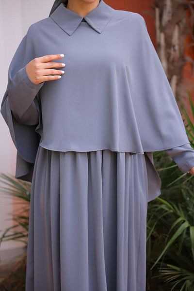 Nissra Ankanoor Collared Cape Dress Anka 255084