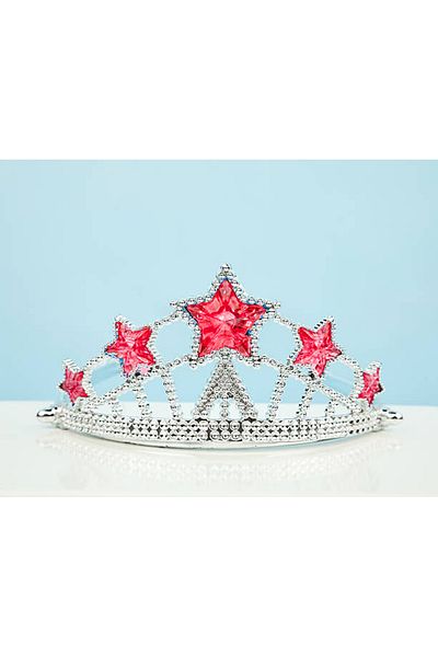 Minerva Children's Boy Red Star Jewelled Plastic Queen Princess Elsa Crown