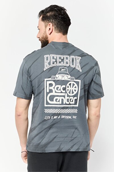 Reebok Men Sportswear Fit Short Sleeves Running T-Shirt, Charcoal