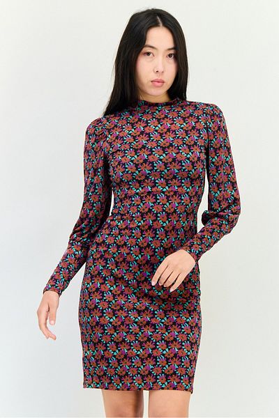 PROMOD Women Floral Print Mini Dress, Multicolor