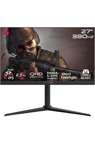 GAMEON GOMP27QHD380IPS 27 Inch Gaming Monitor, 2560x1440p, 2k, QHD, IPS, 380Hz, 0.5ms, HDMI 2.1, PS5, Black