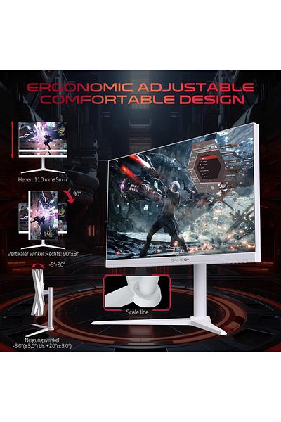 GAMEON GOAP27QHD380IPS 27 Inch Gaming Monitor, 2560x1440p, 2K QHD, IPS, 380Hz, 0.5ms, 2.1 HDMI, PS5, White