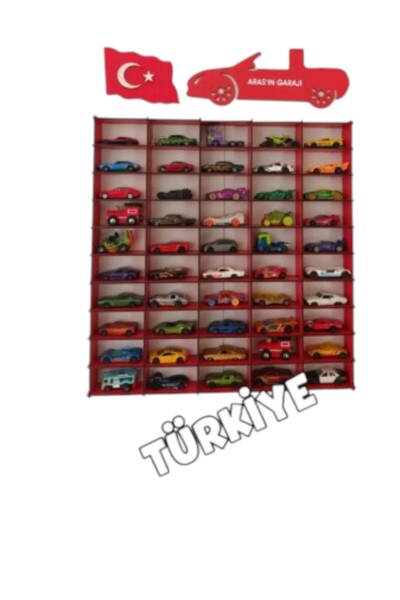 sly - Kişiye Özel Oyuncak Araba Rafı 50'li Beyaz