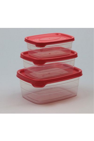 Mu Art Plastic Storage Container 3 Pieces 400 ml - 670 ml - 1.2 Lt. Royaleks-Bnm-0513