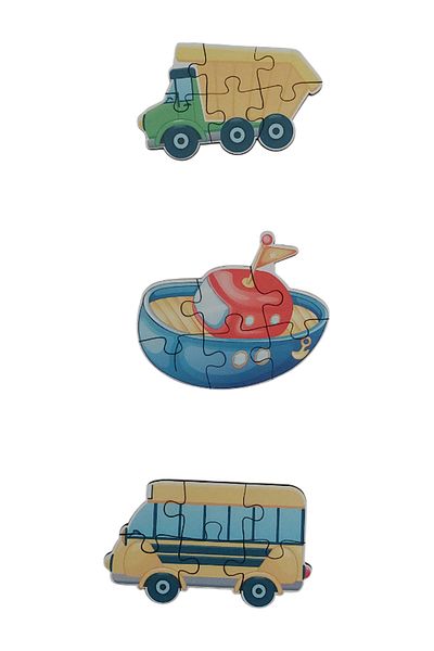 Fizello Tools Vehicles / 13 Pcs Puzzle Jigsaw Puzzle / 82 Pieces Preschool Intelligence Developer Toy