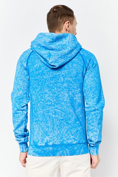 adidas Men Sportswear Fit Long Sleeve Outdoor Hoodie, Washed Blue