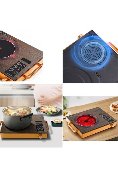 SOKANY Electric Ceramic Hob, Sk-3569, 2200w, Temperature Control, Timer, Digital Display
