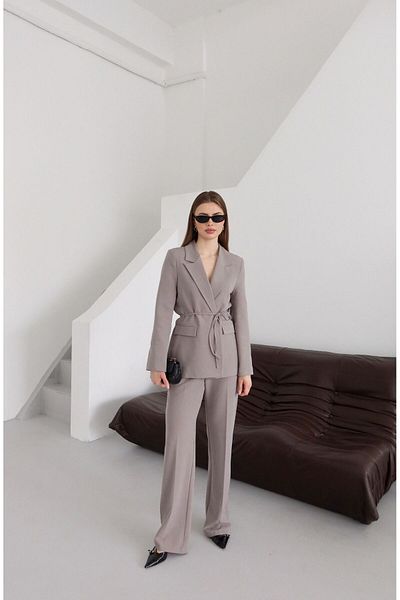 MYGİYİMİSTANBUL Waist-Tied Blazer Jacket Trousers Set