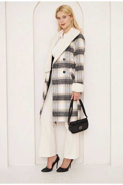 PPE PERUNAPORS'E Furry Plaid Coat