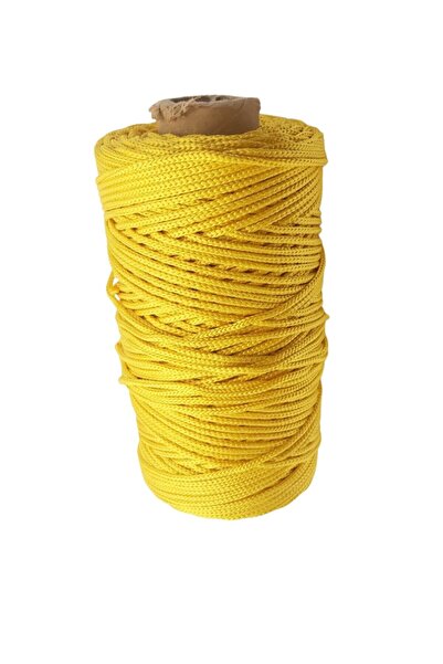 Leyaton حبل مكرامية 3 مم من البوليستر باللون الأصفر الداكن LWLHM-RSYT34