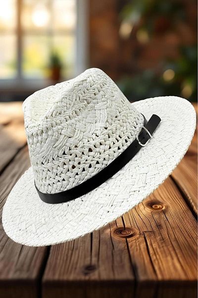 Trenderrs Unisex Summer Organic Knitted Straw Fedora Hat