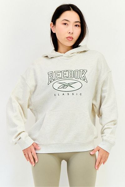 Reebok Women Sportswear Fit Outdoor Hooded Sweatshirt, Light Grey
