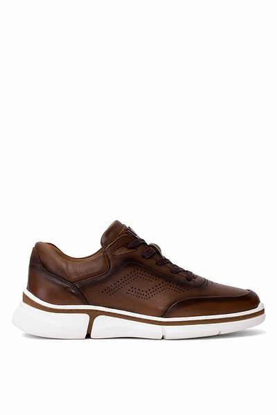 Voyager M184c Ανδρικά παπούτσια casual από γνήσιο δέρμα καφέ