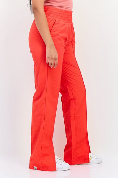 The Giving Movement Women Regular Fit Brand Logo Wide Leg Pants, Red