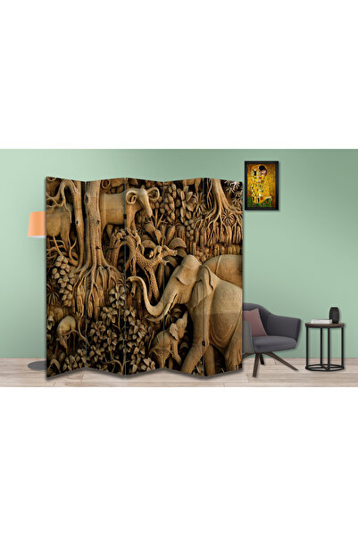 dbsanat Doğa Temalı Özel Tasarım Paravan Room Divider 180 x 200 cm
