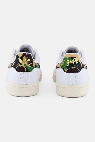 adidas Originals x A Bathing Ape Kids Boy Stan Smith Lace Up Shoes, White