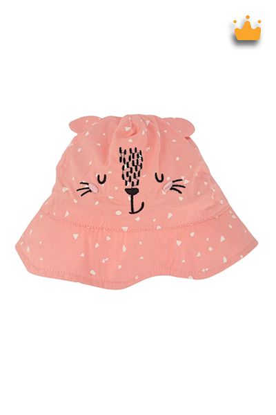 Kitti 1-3 Years 50cm Girl's Summer Ear Detailed Fedora Hat Soft Pink Y 2312005