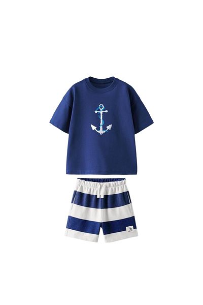 Daisy Dolly Boy's Cotton Print Patterned Top and Bottom Set