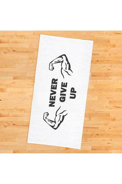 Doruklar Home Collection Never Give up Patterned Digital Printed Sports Towel Fitness Towel 80X160 Spr04