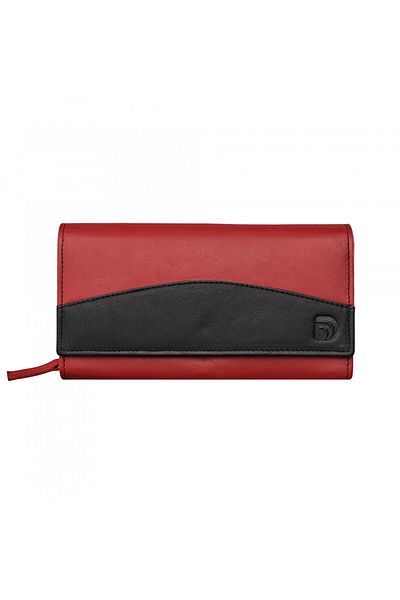 delis Women's Wallet, Bluma Pt1221, Genuine Leather, Red/Black