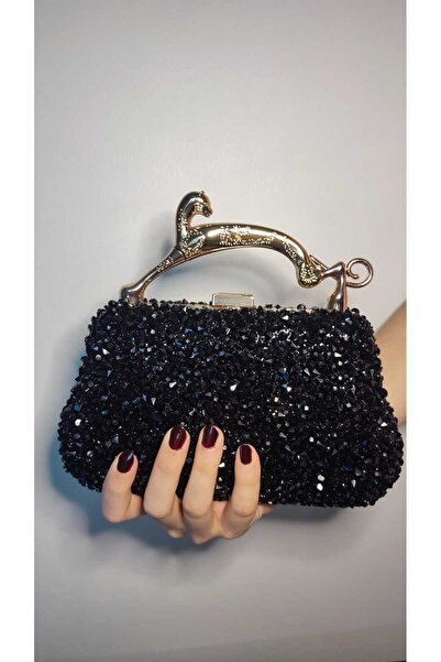 David Rossi Mixify Taşlı Abiye Çanta Siyah