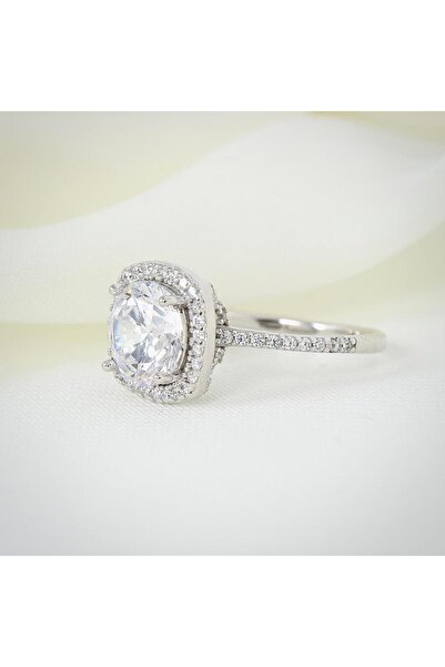 Mia Vento Effective Diamond Yeni 3 Karat Oval Gümüş Yüzük