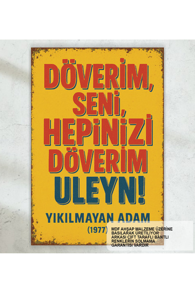 Hayat Poster Pobiću vas sve, Ulen Cüneyt Arkın, zeleni bor, zidni grafit, ret...